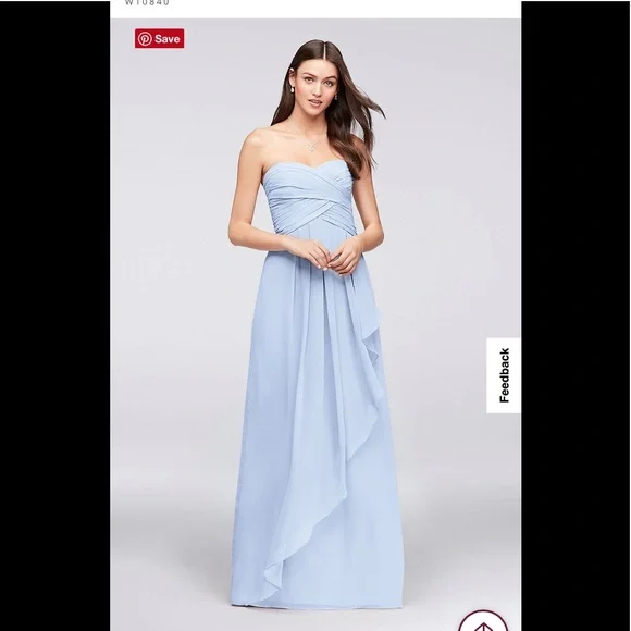 icy blue bridesmaid dress DROP WAIST DRESS White / S main image 1